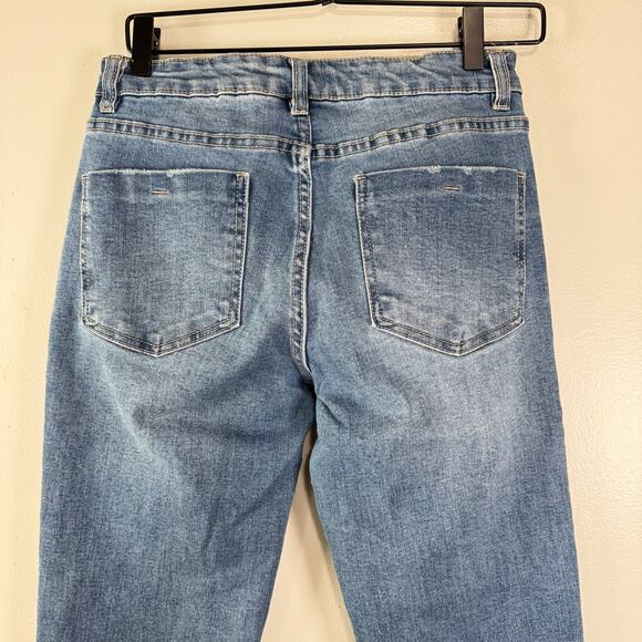 OAT New York Straight Leg Mid Rise Jeans Medium Wash Blue Denim Womens Size 4/27 - Picture 8 of 10